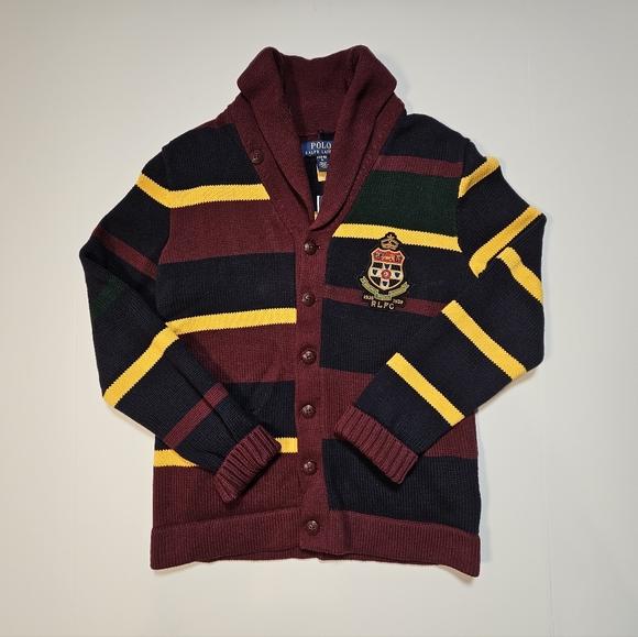 Ralph Lauren Polo Big Boys' Striped Patchwork Cotton Cardigan - Picture 12 of 12